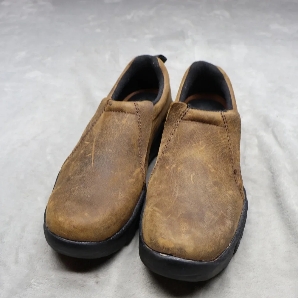 Roper Mens 9.5 Slip On‎ Shoes Brown Performance Sports Leather Rugged Casual
